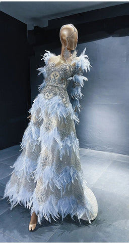 Gold Luxury Cape Sleeve Evening Dresses Gowns 2025 Beaded A-Line High-end For Women Party Couture LA71463A