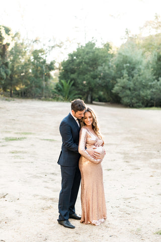 Gold Sequin Maternity Dress Gold Baby Shower Dress