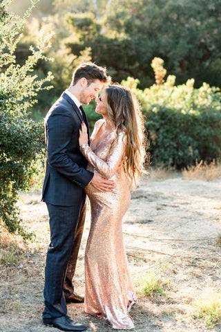 Gold Sequin Maternity Dress Gold Baby Shower Dress