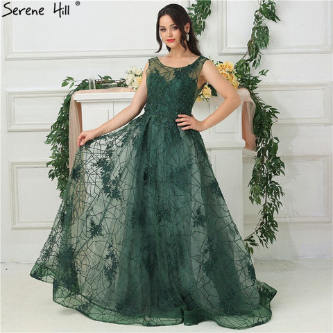 On Sale no return no refundSale Green Sleeveless Backless Sexy Evening Dresses 2025 Beading Sequined With Train Evening Gowns Real Photo LA6687