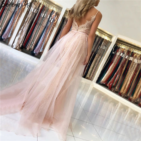 Green Sling Lace Beading Mermaid Evening Dresses 2025 Sexy Sleeveless V-Neck Tulle Formal Dress Real Photo LA70064