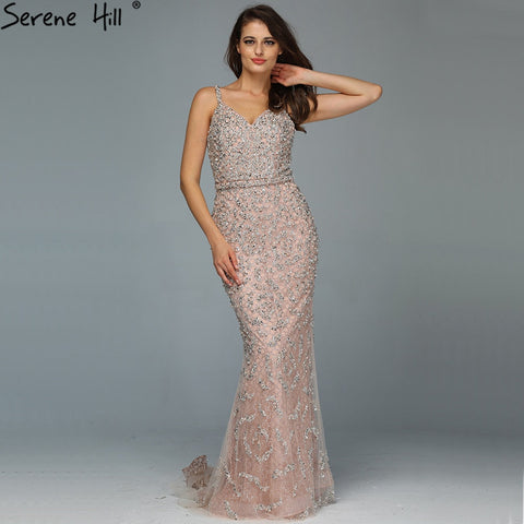 Grey Luxury Sexy Mermaid Evening Dresses 2025 Diamond  Beading Off Shoulder Formal Dress Real Photo LA60729