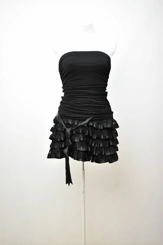 Black Strapless Homecoming Dress Black Party Dress Cocktail Dress Y2360