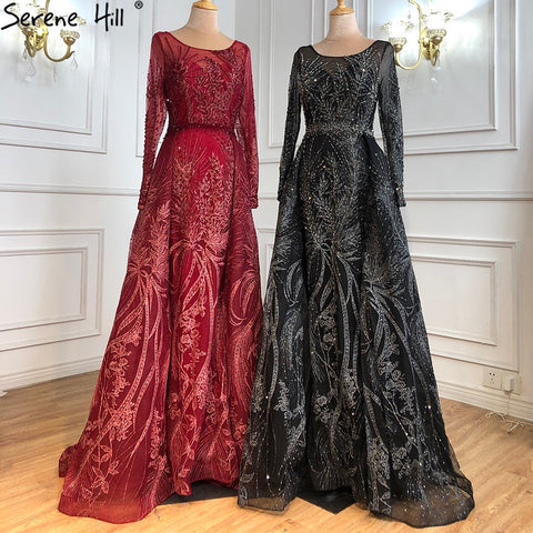 Muslim Pink Long Mermaid  With Train Luxury Evening Dresses Gowns for woman  party  Formal Dress  2025 LA70541