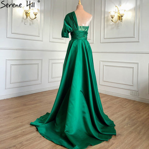 Green Mermaid With Train Evening Dresses Gowns 2025 Luxury Beading Elegant For Women Party LA71108
