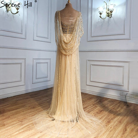 Luxus Champagner Sexy Split Abendkleider 2025 Diamant Sleeveless Meerjungfrau Formale Kleid Ruhigen Hill LA70301