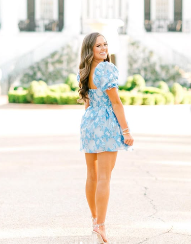 Robe courte trapèze à imprimé floral style rétro, tenue d'été Y2957