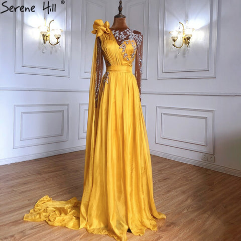 Blue Cape Sleeve Sexy Evening Dresses Gowns 2025 Beaded A-Line For Woman Wedding Party LA70308