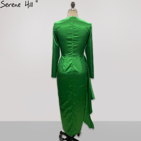Green Satin Simple Evening Dresses Gowns 2025 Mermaid Elegant For Women Wedding Party LA71275