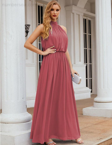 Robe de demoiselle d'honneur longue en mousseline de soie à col montant Baoleely, robe de soirée formelle, robe de bal, 28027