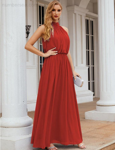 Robe de demoiselle d'honneur longue en mousseline de soie à col montant Baoleely, robe de soirée formelle, robe de bal, 28027