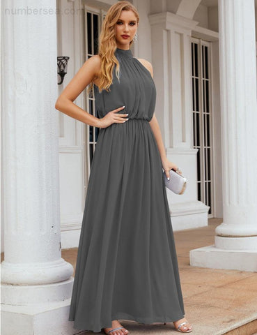 Robe de demoiselle d'honneur longue en mousseline de soie à col montant Baoleely, robe de soirée formelle, robe de bal, 28027