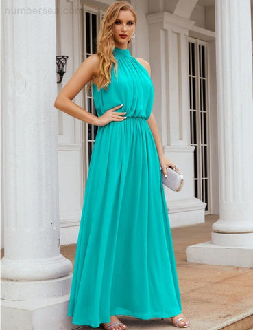 Robe de demoiselle d'honneur longue en mousseline de soie à col montant Baoleely, robe de soirée formelle, robe de bal, 28027