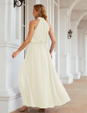 Robe de demoiselle d'honneur longue en mousseline de soie à col montant Baoleely, robe de soirée formelle, robe de bal, 28027