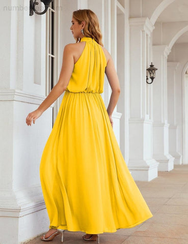 Robe de demoiselle d'honneur longue en mousseline de soie à col montant Baoleely, robe de soirée formelle, robe de bal, 28027