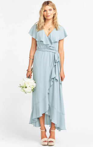 Pleated Chiffon High Low Midi Dress Chiffon Bridesmaid Dresses VMB38