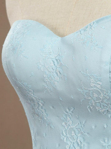 Robe de demoiselle d'honneur convertible en tulle et dentelle, longueur au sol, décolleté en cœur 