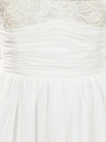 Robe de demoiselle d'honneur/robe de soirée trapèze à manches longues, col en V, longueur genou, en mousseline de soie et dentelle 