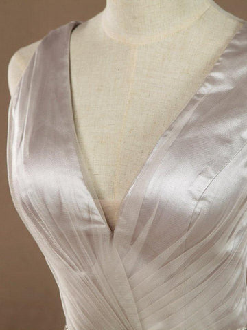 Robe de demoiselle d'honneur trapèze en tulle, col en V, longueur au sol, avec ceinture 