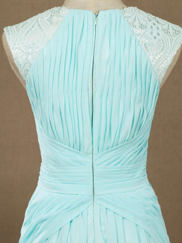 Vestido de noche formal de gasa con escote en V, largo hasta el suelo y tirantes de encaje 