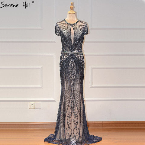 IN STOCK 2025 Luxury Cap Sleeve full diamond O-Neck Mermaid Evening Dresses Design Beading Evening Gowns Plus Size LA60742