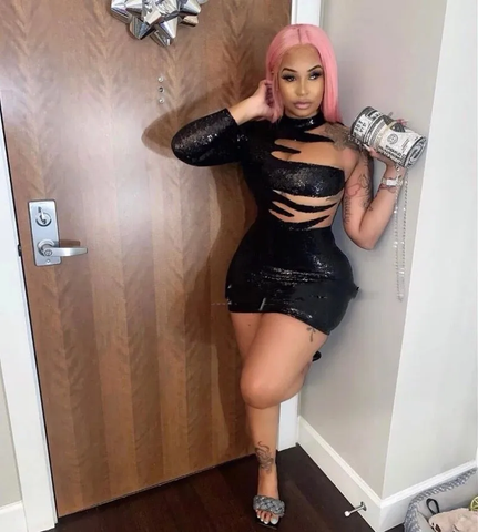 21st Birthday Outfit Dress Black Sequins Short Homecoming Dress Sexy Party Dress Y821