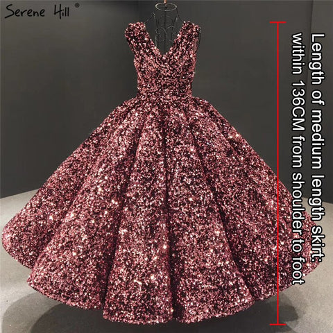 Indigo Blue Gold V-Neck Luxury Evening Dresses 2025 Sleeveless Sequined Sexy Ankle-Length Formal Gowns HA2154