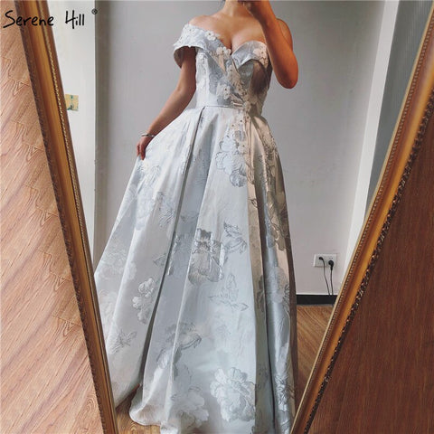 On Sale No Return No Refund  Sale Ivory One Shoulder Sexy Evening Dresses Long 2025 Dubai Handmade Flowers Diamonds Formal Dress LA60947