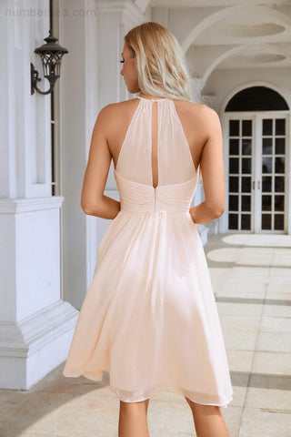 Robe de soirée longue en mousseline de soie à col licou pour femme, tenue de soirée, de plage, de mariage, 28104 