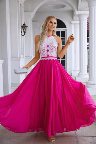 Robe de soirée dos nu sans manches en mousseline de soie et dentelle pour femme, tenue de bal, de mariage, de demoiselle d'honneur, 28120