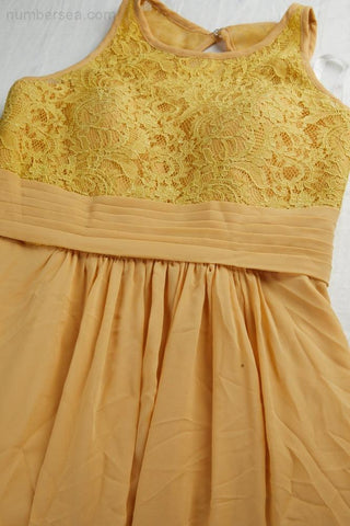 Robe de soirée en mousseline de soie et dentelle pour femme, col rond, sans manches, longueur au sol, pour demoiselle d'honneur, bal, mariage, plage, 28106 