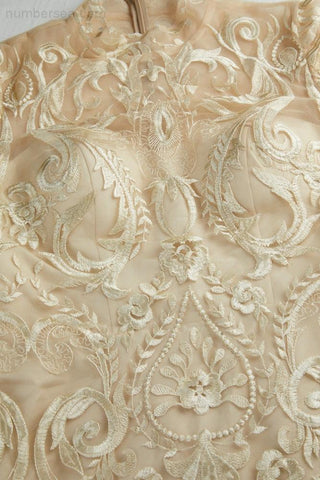 Robe de soirée courte à manches courtes brodée, style chinois, pour femme, idéale pour les fêtes, les mariages et le shopping (SY28105)