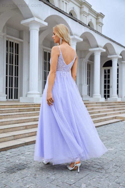 Ladies V Neck Chiffon Lace Spaghetti Strap Bridesmaid Dress Wedding Party Beach Evening Dress 28090