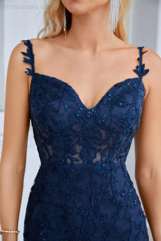 Robe de soirée longue fendue sur le devant pour femme, style demoiselle d'honneur, bretelles spaghetti, broderie, robe de plage, mariage, 28092 