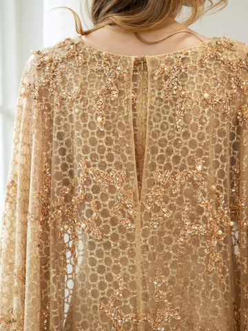 Vestidos de noche formales de lujo con corte sirena/trompeta y cuentas de Baoleely, de manga larga y hasta el suelo. 