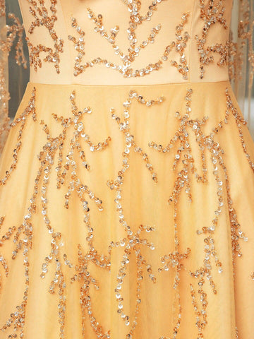 Vestidos de noche formales de lujo con cuentas y corte en A de Baoleely, sin mangas y largos hasta el suelo. 