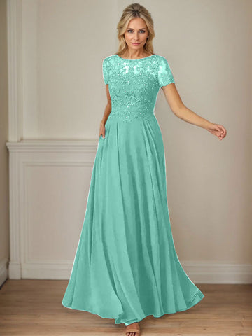 Vestido de gasa azul marino oscuro de corte en A con escote barco y lentejuelas 