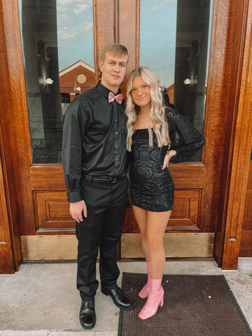 Robe de bal noire à manches longues, robe de remise de diplôme noire pour adolescentes Y2096