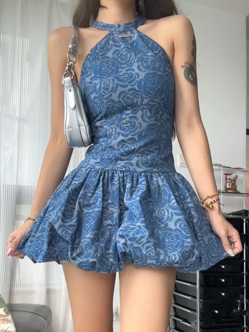 Lindo vestido estampado de corte A para fiesta de bienvenida, atuendo para cumpleaños número 18 Y7265