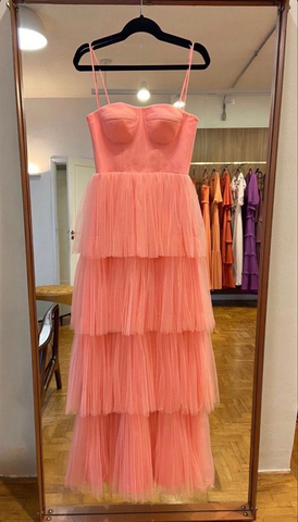Nouvelle robe de bal longue en tulle à volants Y4955