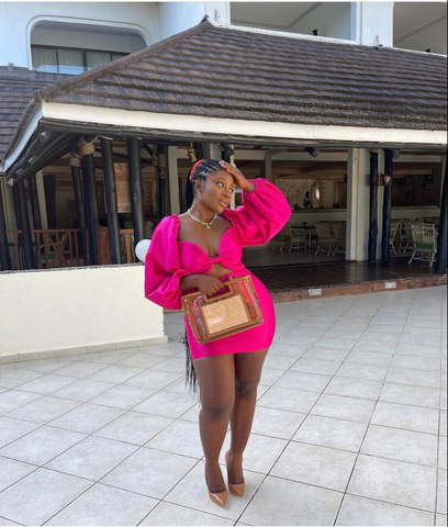 Vestido rosa fucsia para fiesta de bienvenida con mangas abullonadas, elegante vestido de fiesta Y2213