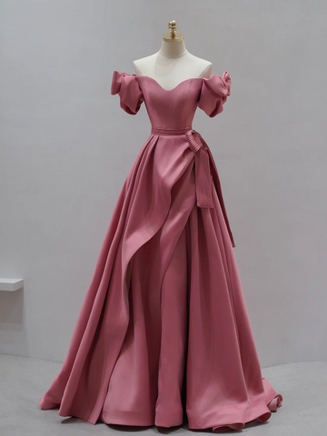 Robe de bal longue en satin coupe trapèze, robe de soirée formelle Y2586