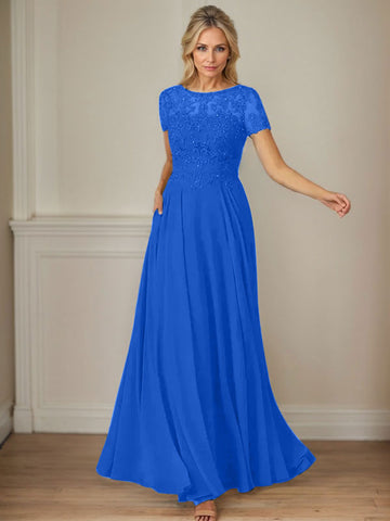 Vestido de gasa azul marino oscuro de corte en A con escote barco y lentejuelas 