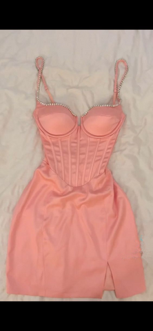 Minivestido corsé con escote en V, vestido sexy para fiesta de bienvenida Y4077