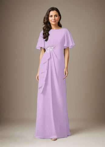 Dark Navy Sheath Beaded Chiffon Dress