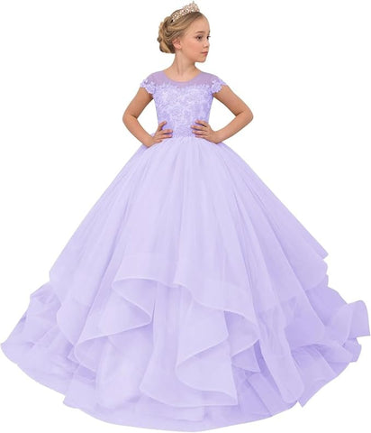 Lace Applique Flower Girl Dresses