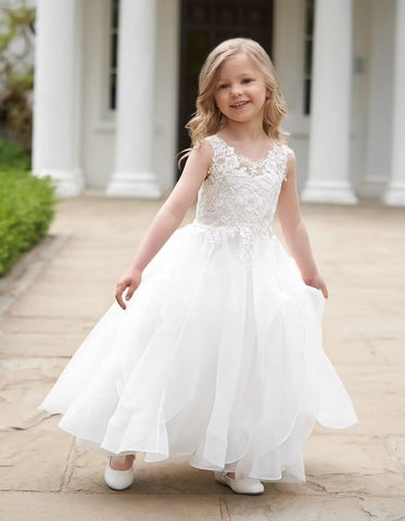 Tiered Tulle Flower Girl dresses for Wedding