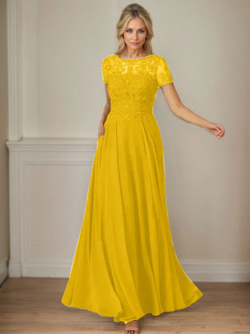 Vestido de gasa azul marino oscuro de corte en A con escote barco y lentejuelas 