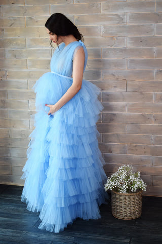 Light Blue Maternity Dress For Baby Shower