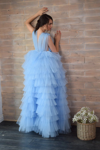 Light Blue Maternity Dress For Baby Shower